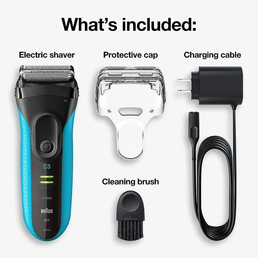 Braun Series 3 ProSkin Men's Electric Razor Trimmer Rechargeable 4pcs Open Box